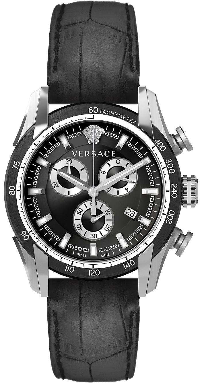 Versace Herrklocka VE2I00121 V Ray Svart/Läder Ø44 mm - Versace