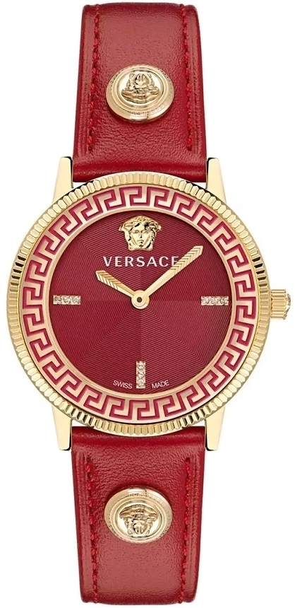 Versace Damklocka VE2P00722 V Tribute Diamonds Röd/Läder Ø36 mm - Versace