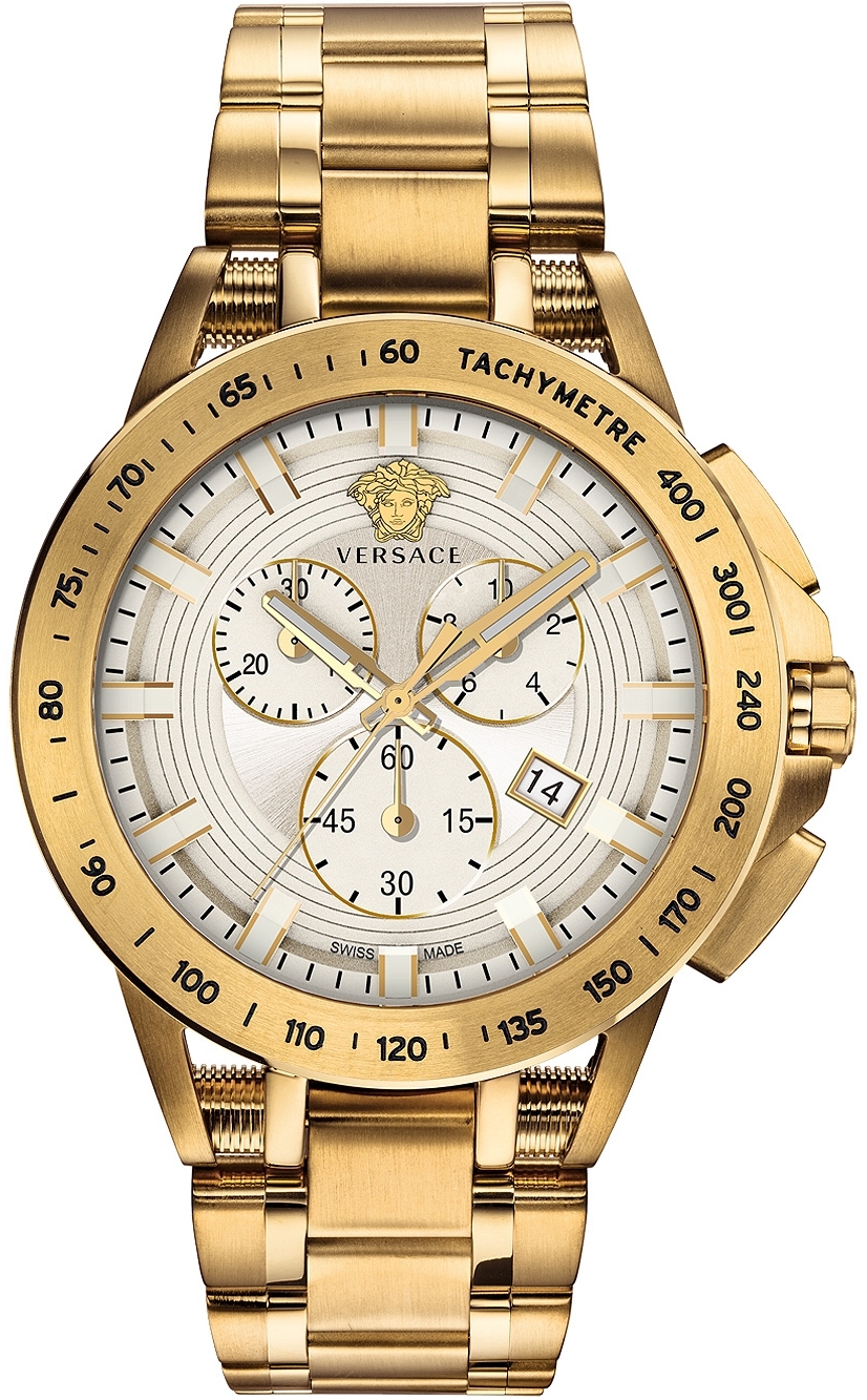 Versace Herrklocka VE3E00721 Sport Tech Silverfärgad/Gulguldtonat - Versace