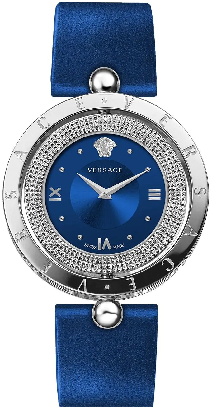 Versace Damklocka VE7901123 Eon Bl&aring;/L&auml;der &Oslash;34 mm