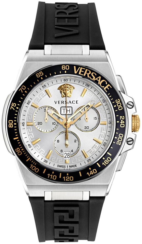 Versace Herrklocka VE7H00123 Greca Silverfärgad/Gummi Ø45 mm - Versace