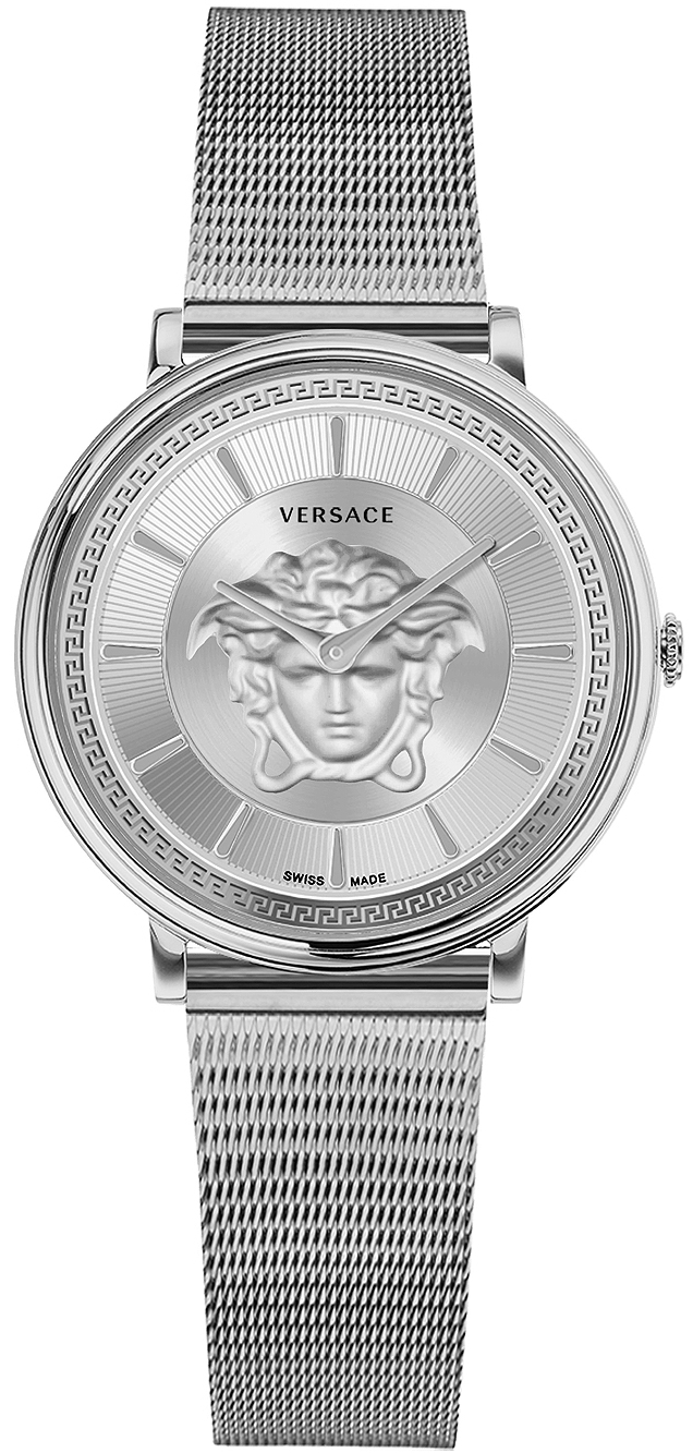 Versace Damklocka VE8103921 V Circle Silverfärgad/Stål Ø38 mm - Versace