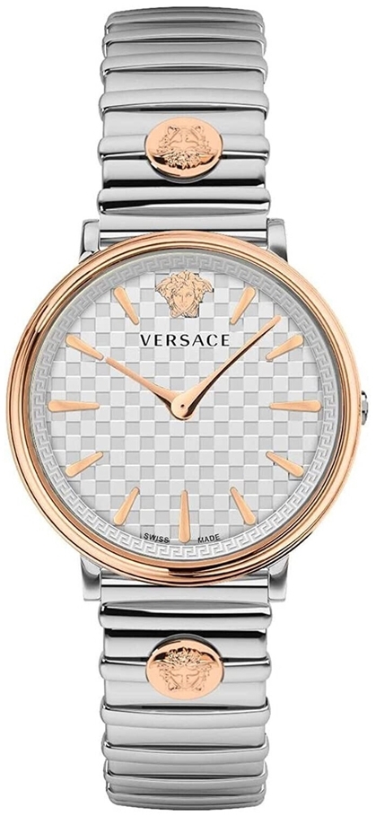 Versace Damklocka VE8105022 V Circle Silverfärgad/Stål Ø38 mm - Versace