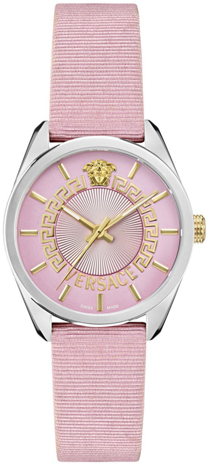 Versace Damklocka VE8A00124 V Circle Rosa/Läder Ø36 mm - Versace
