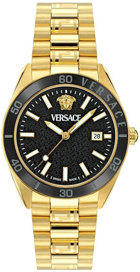 Versace Herrklocka VE8E00624 V Dome Svart/Gulguldtonat stål Ø42 mm - Versace