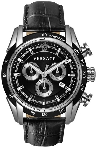 Versace Herrklocka VEDB00118 V Ray Chrono Svart/Läder Ø44 mm - Versace