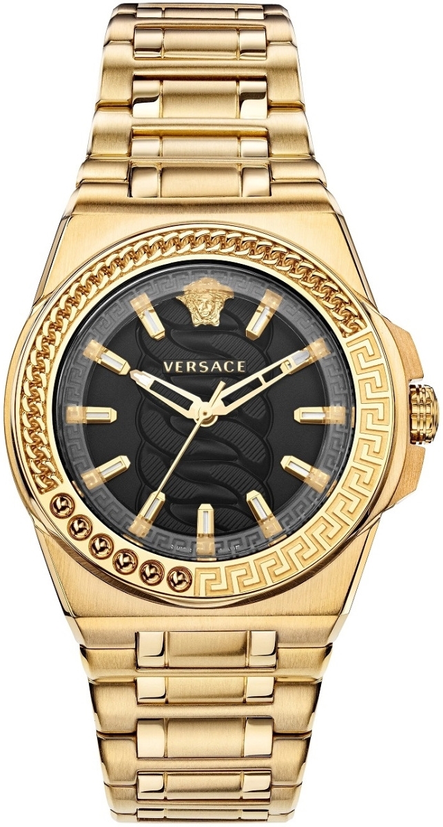 Versace Damklocka VEHD00520 Chain Reaction Svart/Gulguldtonat stål - Versace