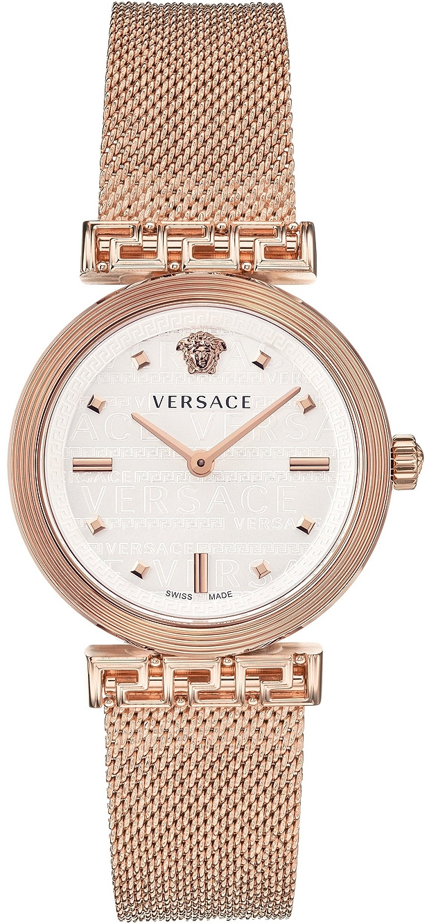 Versace Damklocka VELW00620 Meander Silverfärgad/Roséguldstonat - Versace