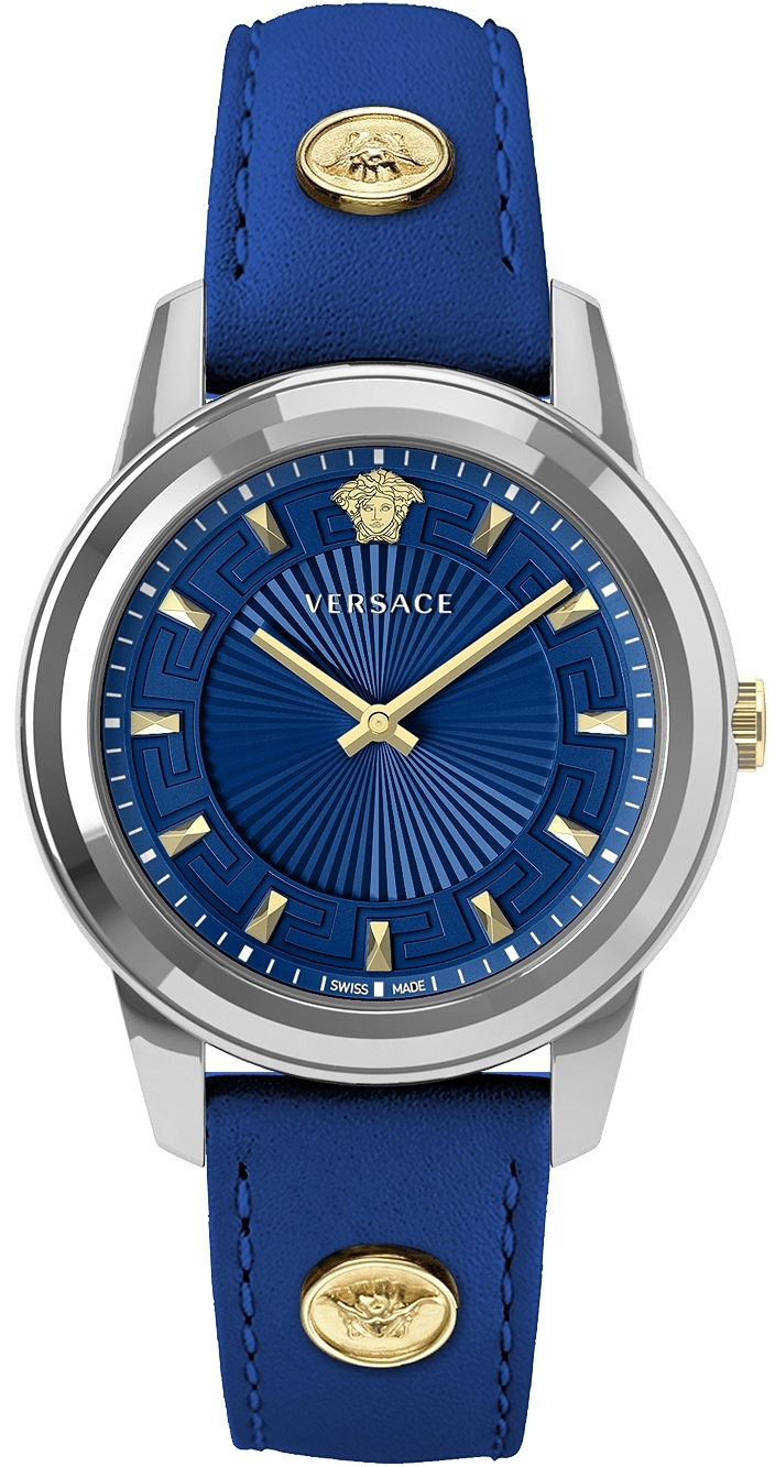 Versace Damklocka VEPX00921 Greca Blå/Läder Ø38 mm - Versace