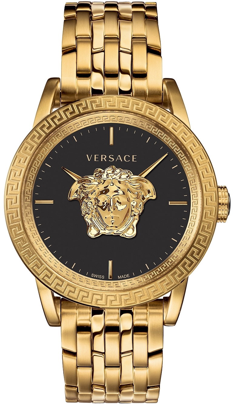 Versace Herrklocka VERD00819 Palazzo 43mm Svart/Gulguldtonat stål - Versace