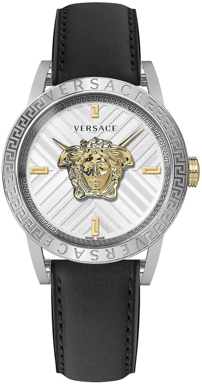 Versace Herrklocka VESN00222 V Code Silverfärgad/Läder Ø43 mm - Versace