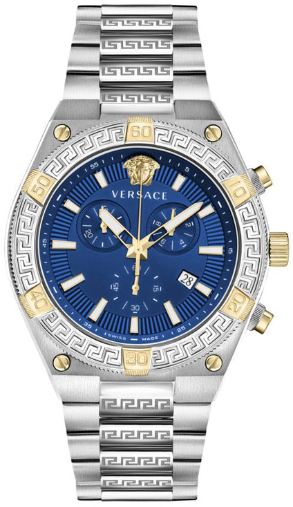 Versace Herrklocka VESO00522 Greca Chrono Blå/Stål Ø46 mm