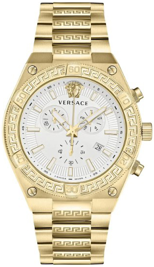Versace Herrklocka VESO00822 Greca Sporty Silverfärgad/Gulguldtonat - Versace