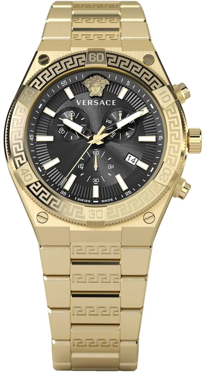 Versace Herrklocka VESO00922 Sport Greca Svart/Guldtonat stål Ø46 mm - Versace