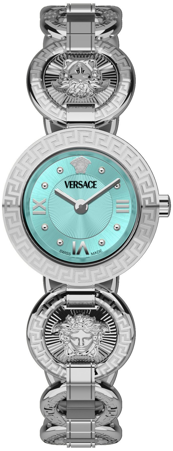 Versace Damklocka VEWCA0324 Greca Turkos/Stål Ø28 mm - Versace
