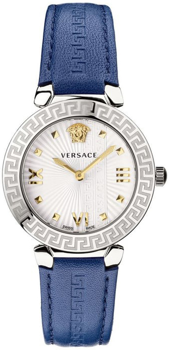Versace Damklocka VEZ600121 Greca Silverfärgad/Läder Ø36 mm - Versace