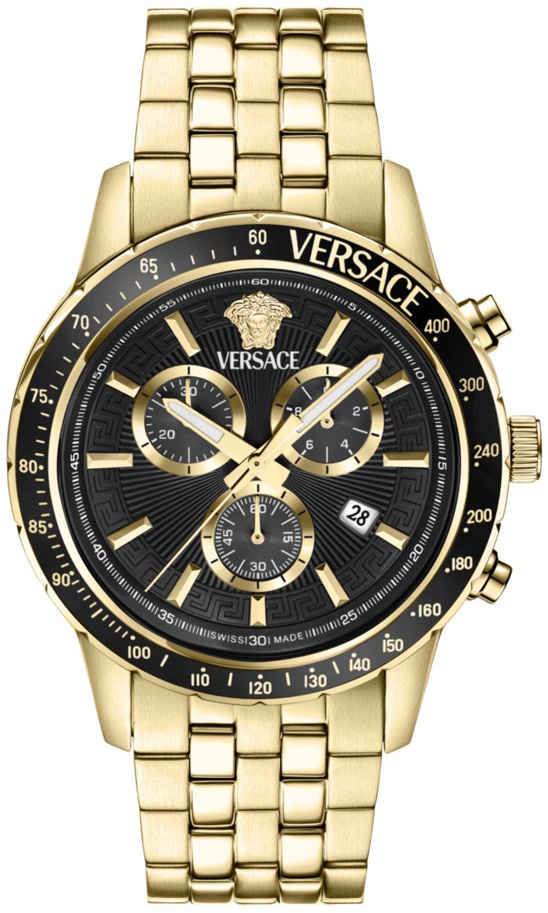 Versace Herrklocka VEZCA0724 Sport Svart/Gulguldtonat stål Ø44 mm - Versace