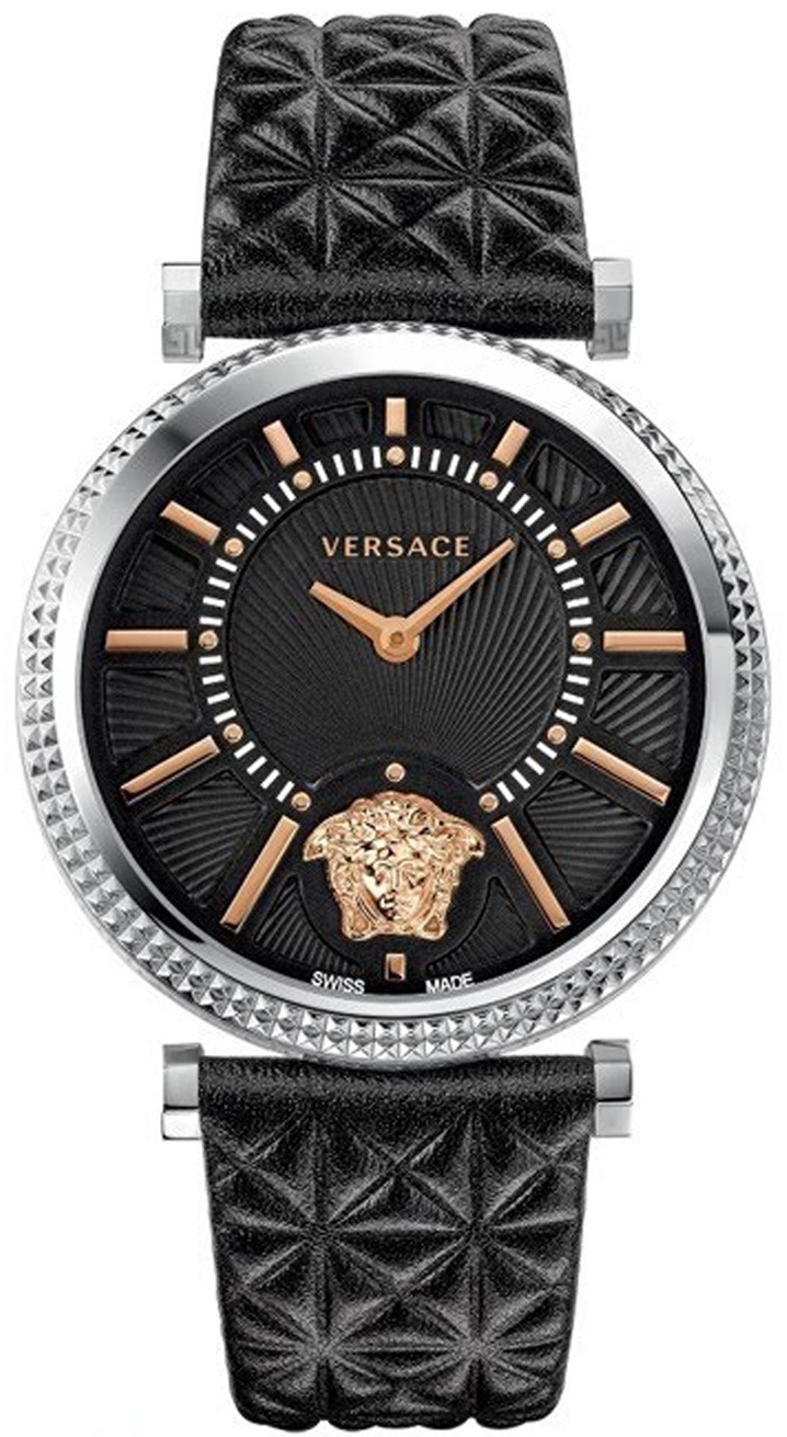 Versace Damklocka VQG020015 V Helix Svart/Läder Ø38 mm - Versace