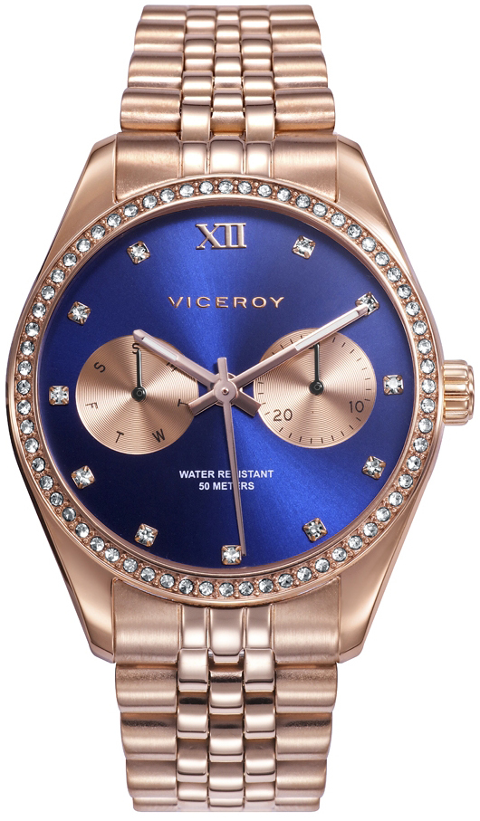 Viceroy Damklocka 42418-37 Classic Blå/Roséguldstonat stål Ø36 mm - Viceroy