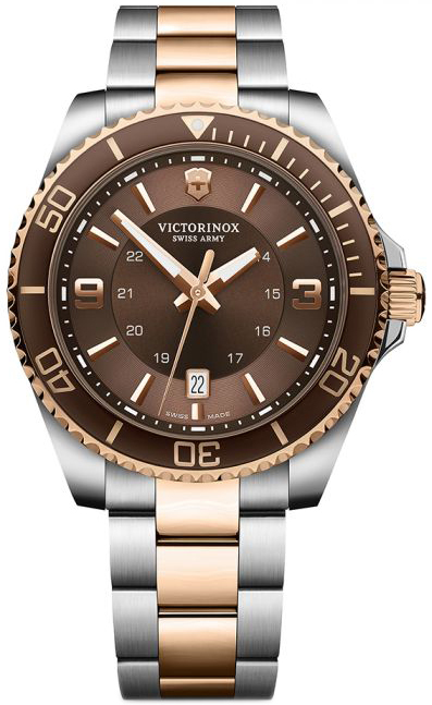 Victorinox Herrklocka 241951 Maverick Brun/Roséguldstonat stål Ø43 - Victorinox