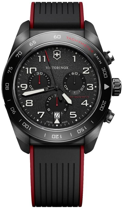 Victorinox Herrklocka 242051 Swiss Army Svart/Gummi Ø42 mm