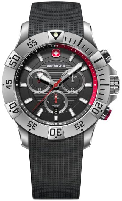 Wenger Herrklocka 01.0643.122 Seaforce Svart/Gummi Ø43 mm - Wenger