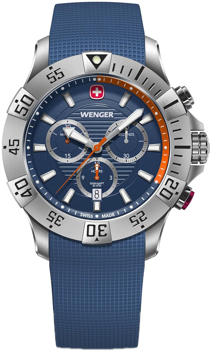 Wenger Herrklocka 01.0643.124 Seaforce Blå/Gummi Ø43 mm - Wenger