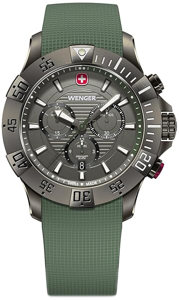 Wenger Herrklocka 01.0643.127 Seaforce Gr&aring;/Gummi &Oslash;43 mm