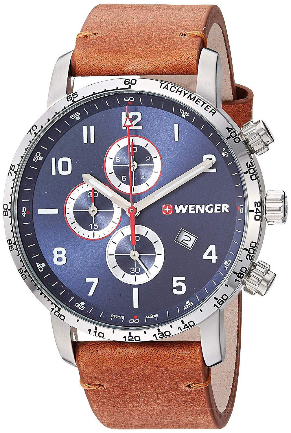 Wenger Herrklocka 01.1543.108 Blå/Läder Ø44 mm - Wenger