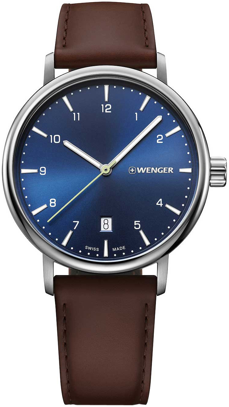 Wenger Herrklocka 01.1731.123 Blå/Läder Ø40 mm - Wenger