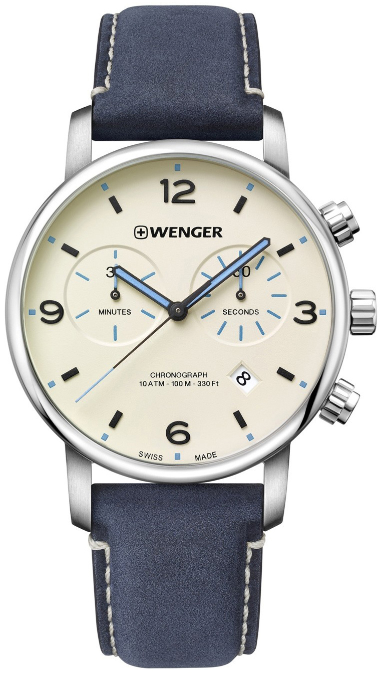 Wenger Herrklocka 01.1743.119 Antikvit/Läder Ø44 mm - Wenger