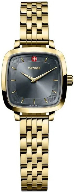 Wenger Damklocka 01.1911.106 Vintage Grå/Gulguldtonat stål - Wenger