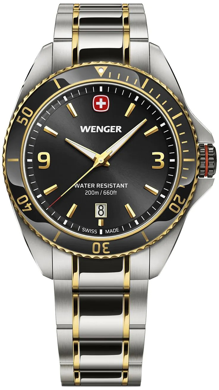 Wenger Herrklocka 01.2031.104 Executive Svart/Gulguldtonat st&aring;l &Oslash;40