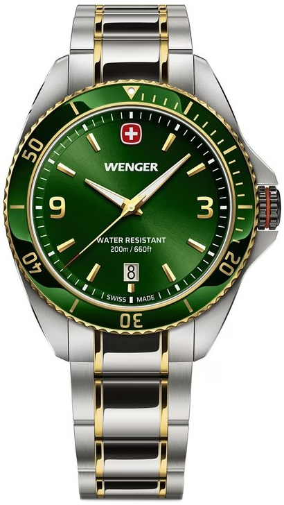 Wenger Herrklocka 01.2031.105 Executive Gr&ouml;n/Gulguldtonat st&aring;l &Oslash;40