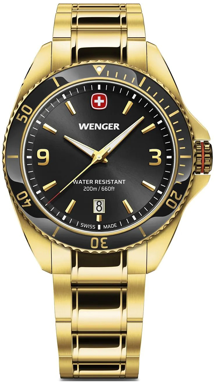 Wenger Herrklocka 01.2031.107 Executive Svart/Gulguldtonat st&aring;l &Oslash;40
