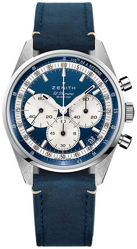 Zenith 03.3200.3600-51.C902 El Primero Blå/Läder Ø38 mm - Zenith