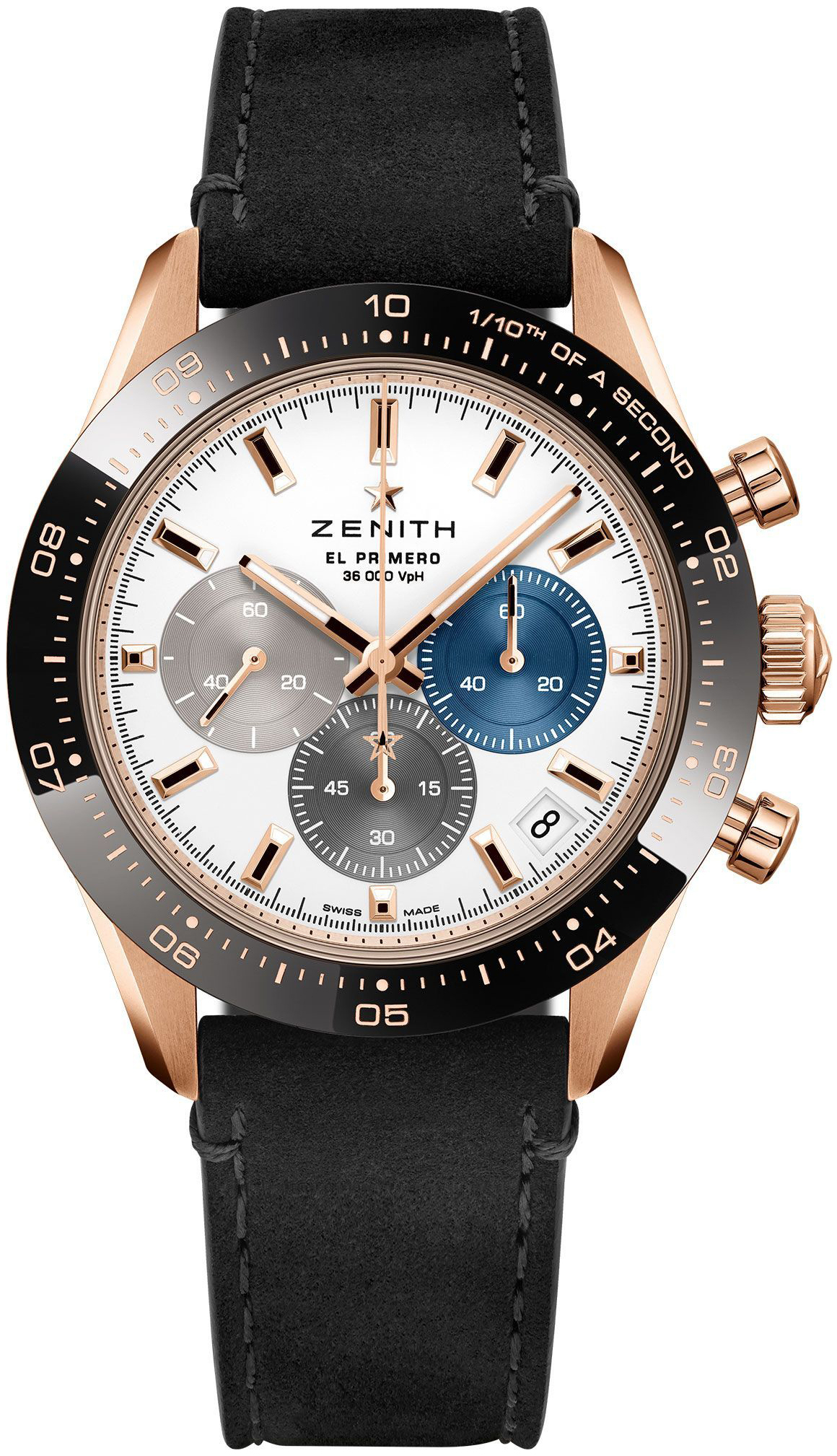 Zenith Herrklocka 18.3100.3600-69.C920 El Primero Vit/Läder Ø41 mm - Zenith