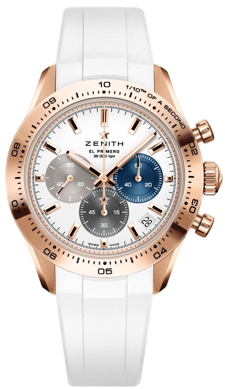 Zenith Herrklocka 18.3101.3600-69.R953 Chronomaster Sport Vit/Gummi - Zenith