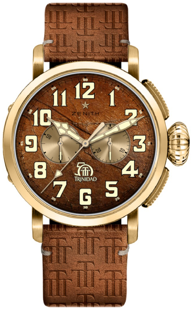 Zenith Herrklocka 30.2430.4069-78.C811 Pilot Brun/Gummi Ø45 mm - Zenith