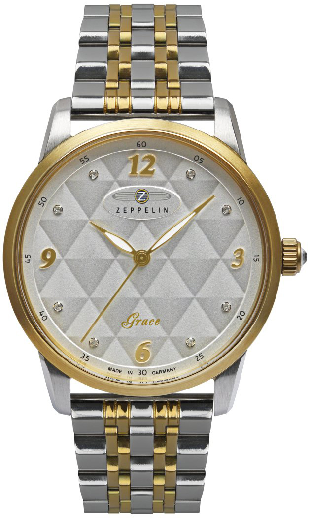 Zeppelin Damklocka 7347M1 Grace Silverfärgad/Gulguldtonat stål Ø35 - Zeppelin