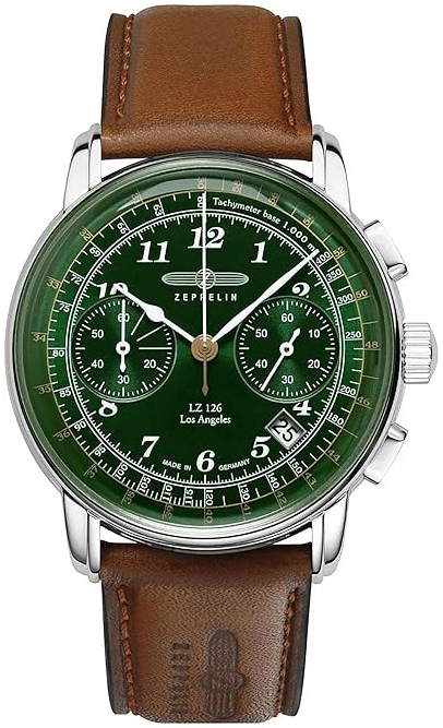 Zeppelin Herrklocka 76144 Los Angeles Grön/Läder Ø43 mm - Zeppelin