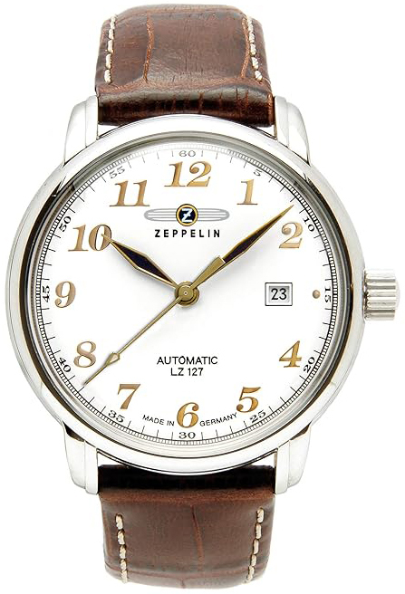 Zeppelin Herrklocka 76561 Graf Vit/Läder Ø40 mm
