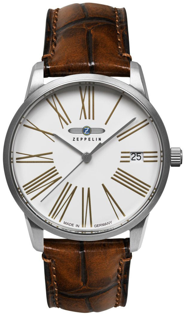 Zeppelin Damklocka 83474 Flatline Vit/Läder Ø35 mm - Zeppelin