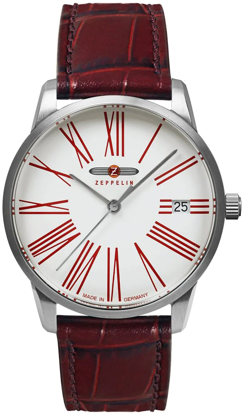 Zeppelin Damklocka 83475 Flatline Vit/Läder Ø35 mm - Zeppelin