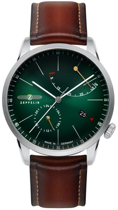 Zeppelin Herrklocka 83664 Flatline Grön/Läder Ø40 mm - Zeppelin