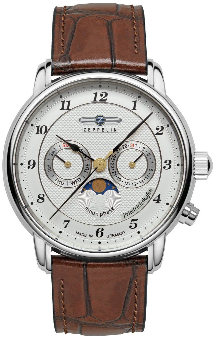 Zeppelin Herrklocka 85361 Friedrichshafen Silverfärgad/Läder Ø40 mm
