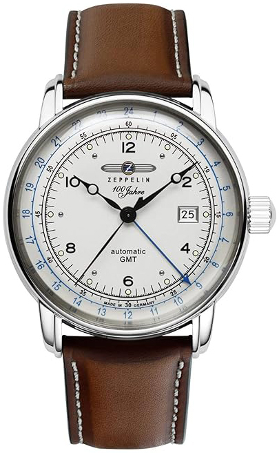 Zeppelin 100 Jahre Herrklocka 86661 Silverfärgad/Läder Ø42 mm - Zeppelin