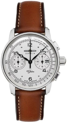 Zeppelin 100 Jahre Herrklocka 86761 Silverfärgad/Läder Ø43 mm - Zeppelin